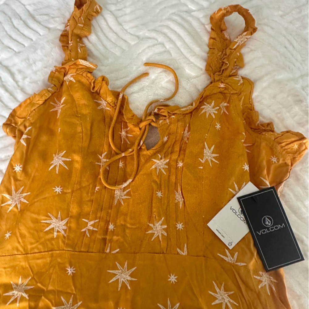 Volcom Orange Star Print Dress